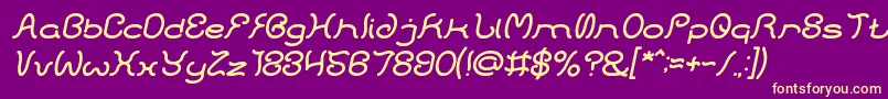 HONESTLY ITALIC Font – Yellow Fonts on Purple Background