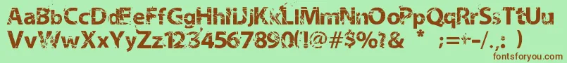 NeotrashMilabrya Font – Brown Fonts on Green Background