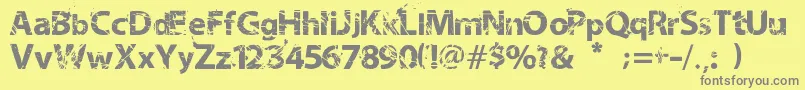NeotrashMilabrya-Schriftart – Graue Schriften auf gelbem Hintergrund