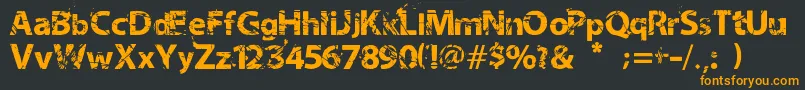 NeotrashMilabrya Font – Orange Fonts on Black Background