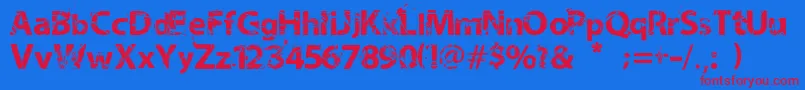 NeotrashMilabrya Font – Red Fonts on Blue Background