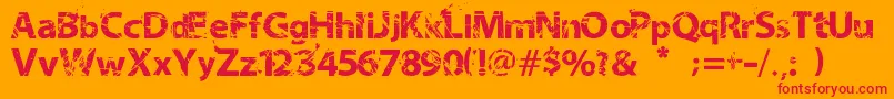 Шрифт NeotrashMilabrya – красные шрифты на оранжевом фоне
