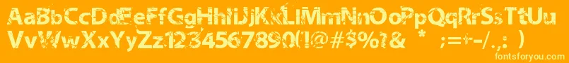 NeotrashMilabrya Font – Yellow Fonts on Orange Background