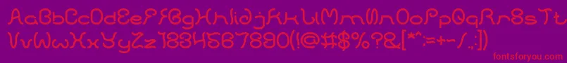 フォントHONESTLY – 紫の背景に赤い文字