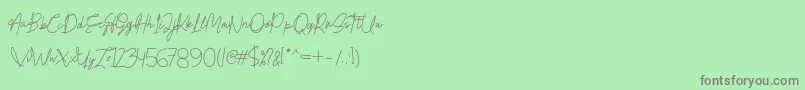 Honestydemo Font – Gray Fonts on Green Background