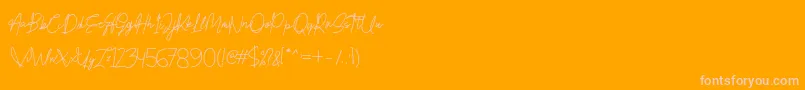 Honestydemo Font – Pink Fonts on Orange Background