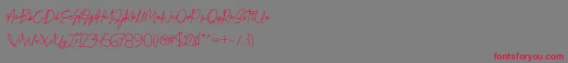 Honestydemo Font – Red Fonts on Gray Background