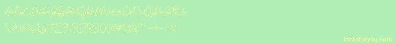 Honestydemo-Schriftart – Gelbe Schriften auf grünem Hintergrund