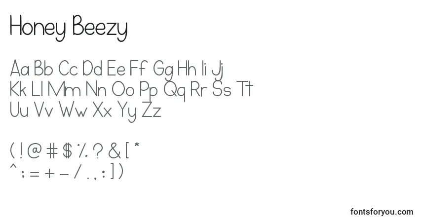 Шрифт Honey Beezy – алфавит, цифры, специальные символы