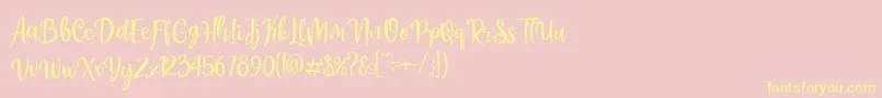 Honey Butter-Schriftart – Gelbe Schriften auf rosa Hintergrund