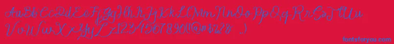 Honey Flower Font – Blue Fonts on Red Background