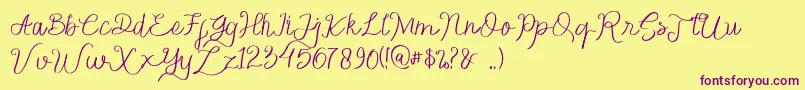 Honey Flower Font – Purple Fonts on Yellow Background