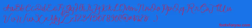 Honey Flower Font – Red Fonts on Blue Background