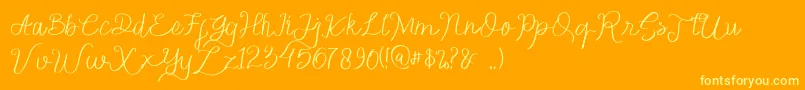 Honey Flower Font – Yellow Fonts on Orange Background