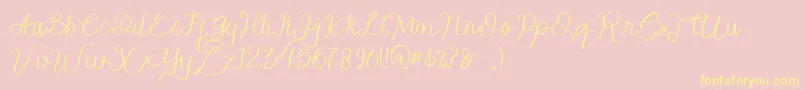 Honey Flower Font – Yellow Fonts on Pink Background