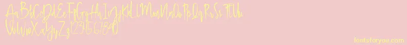 Honey Lemon-Schriftart – Gelbe Schriften auf rosa Hintergrund