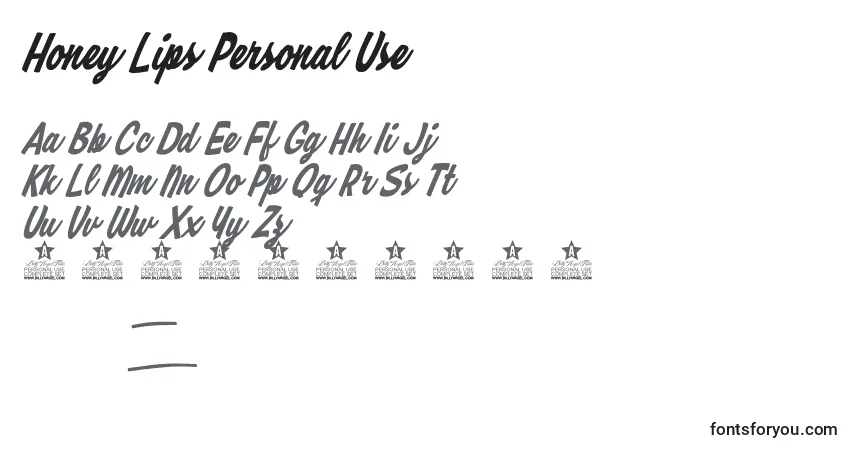 Шрифт Honey Lips Personal Use – алфавит, цифры, специальные символы