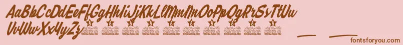 フォントHoney Lips Personal Use – ピンクの背景に茶色のフォント