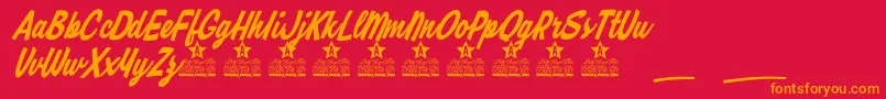 Honey Lips Personal Use Font – Orange Fonts on Red Background