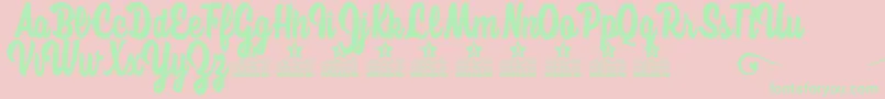 honeybe personal use Font – Green Fonts on Pink Background