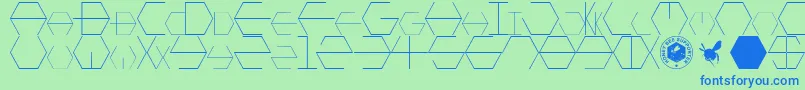 HONEYCOMBED Font – Blue Fonts on Green Background