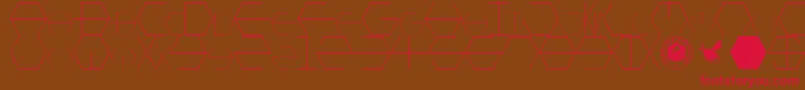 HONEYCOMBED-Schriftart – Rote Schriften auf braunem Hintergrund