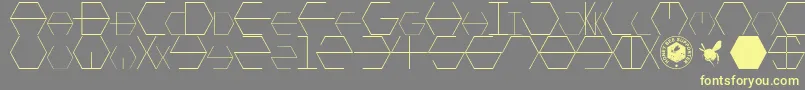 HONEYCOMBED-Schriftart – Gelbe Schriften auf grauem Hintergrund