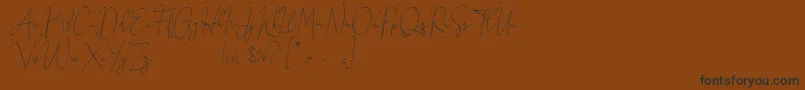 Honeymoon Avenue Script Demo Font – Black Fonts on Brown Background