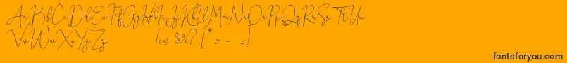 Honeymoon Avenue Script Demo Font – Black Fonts on Orange Background