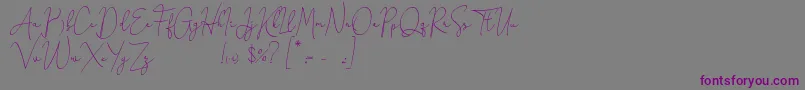 Honeymoon Avenue Script Demo Font – Purple Fonts on Gray Background