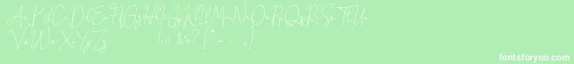 フォントHoneymoon Avenue Script Demo – 緑の背景に白い文字