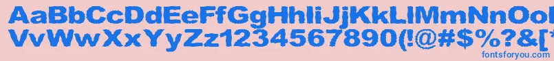 Roughhewn Font – Blue Fonts on Pink Background