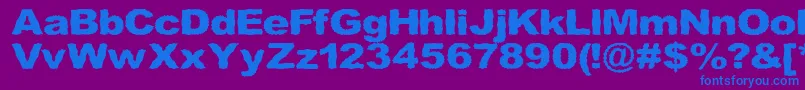 Roughhewn Font – Blue Fonts on Purple Background