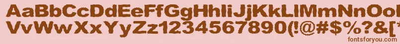 Roughhewn Font – Brown Fonts on Pink Background