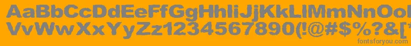 Roughhewn Font – Gray Fonts on Orange Background