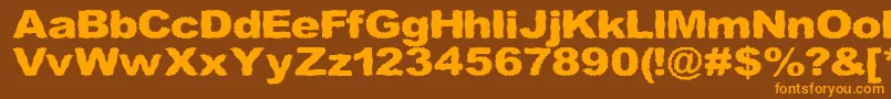 Roughhewn Font – Orange Fonts on Brown Background