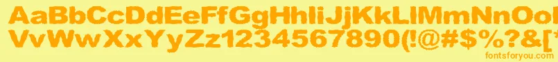 Roughhewn Font – Orange Fonts on Yellow Background