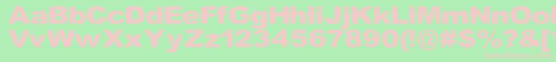 Roughhewn Font – Pink Fonts on Green Background