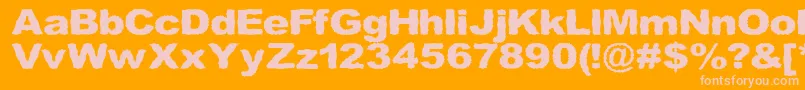 Roughhewn Font – Pink Fonts on Orange Background