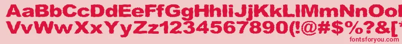 Roughhewn Font – Red Fonts on Pink Background
