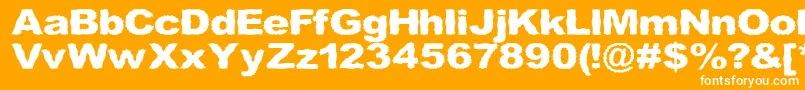 Roughhewn Font – White Fonts on Orange Background