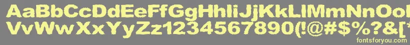 Roughhewn Font – Yellow Fonts on Gray Background