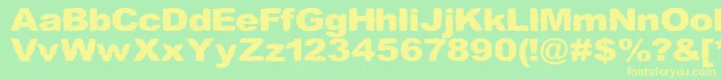 Roughhewn Font – Yellow Fonts on Green Background