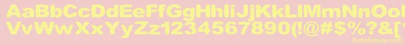 Roughhewn Font – Yellow Fonts on Pink Background