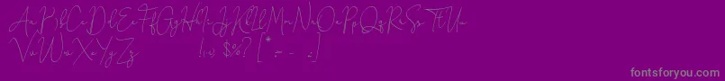 Honeymoon Avenue Script Demo Font – Gray Fonts on Purple Background