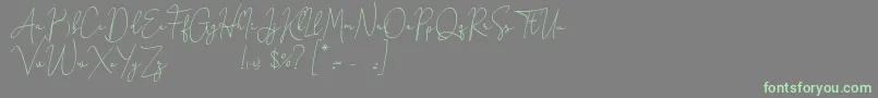 Honeymoon Avenue Script Demo Font – Green Fonts on Gray Background