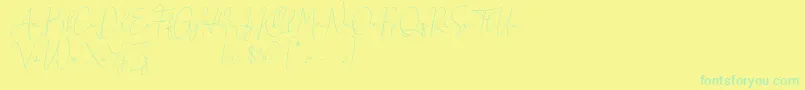 Honeymoon Avenue Script Demo Font – Green Fonts on Yellow Background