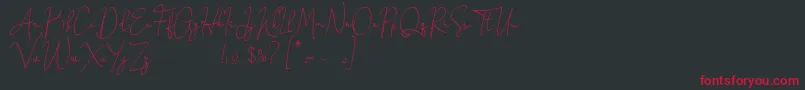 フォントHoneymoon Avenue Script Demo – 黒い背景に赤い文字