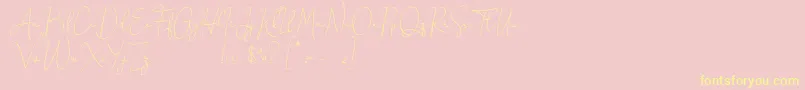 Honeymoon Avenue Script Demo-Schriftart – Gelbe Schriften auf rosa Hintergrund