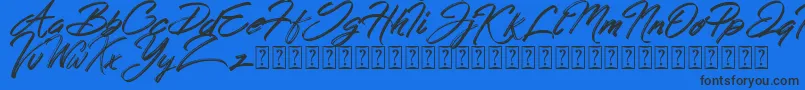Police Hong Kong Script Brush – polices noires sur fond bleu